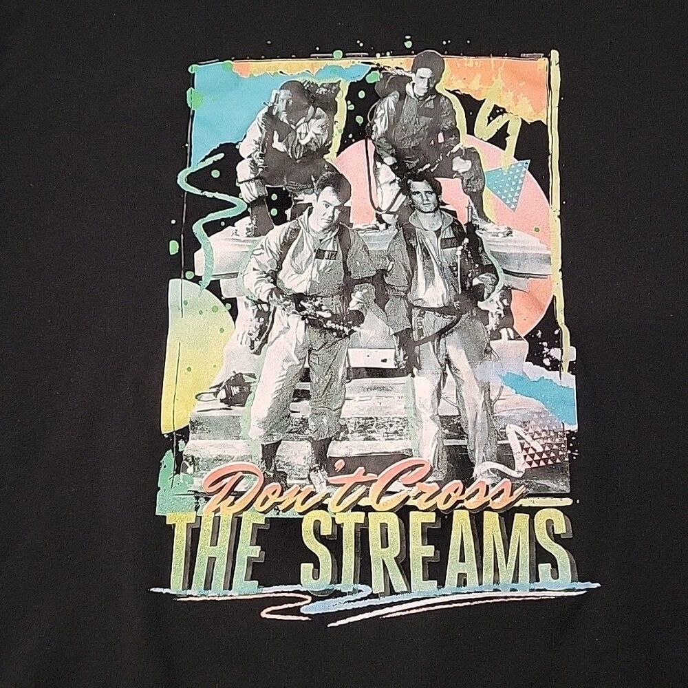 Ghostbusters Graphic T-shirt XL Black Neon Venkman Egon Ray Winston